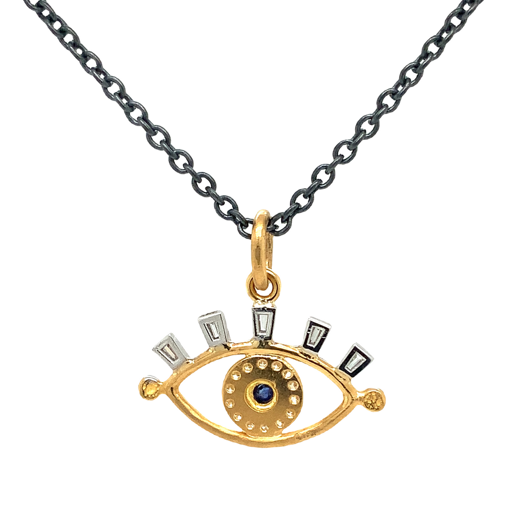 Lika Behar Treasures and Talismans Collection EVIL EYE Diamond and Sapphire Pendant - Image 5 of 7