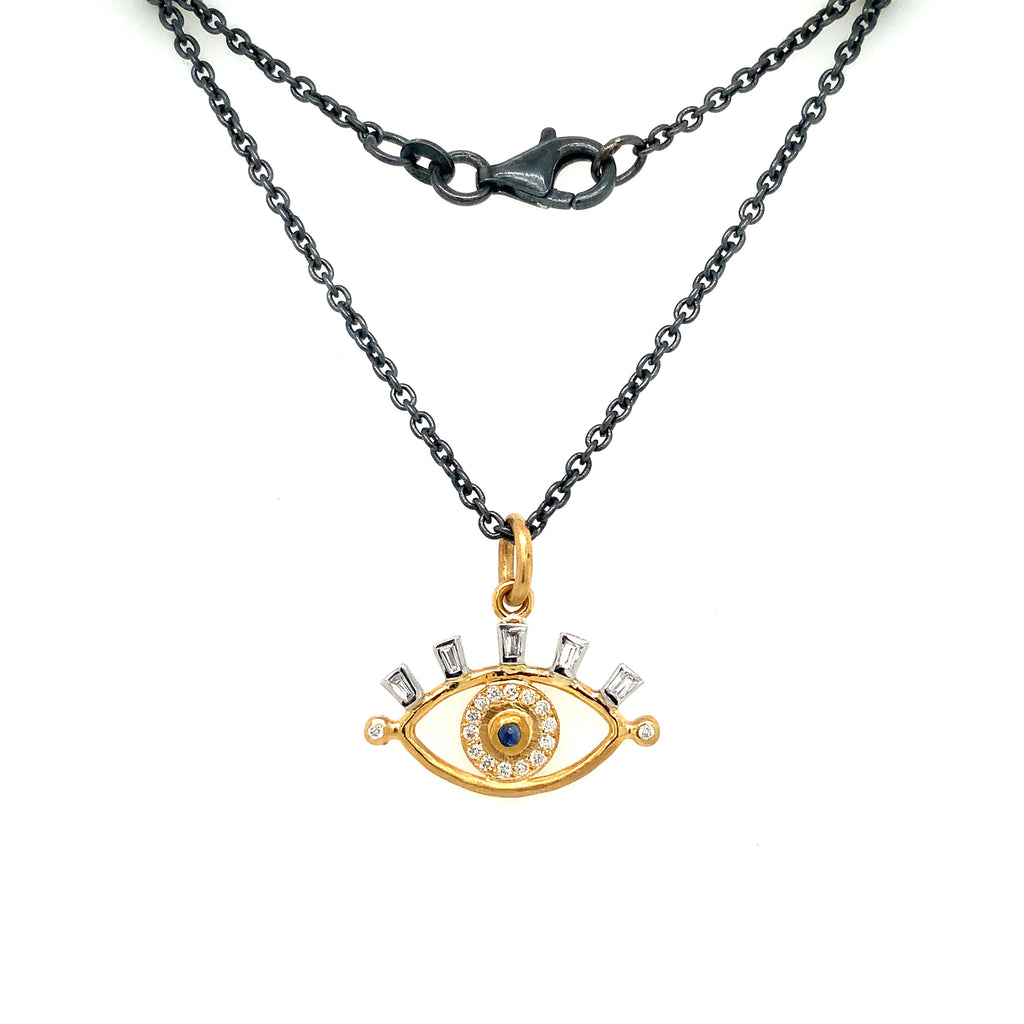 Lika Behar Treasures and Talismans Collection EVIL EYE Diamond and Sapphire Pendant - Image 7 of 7
