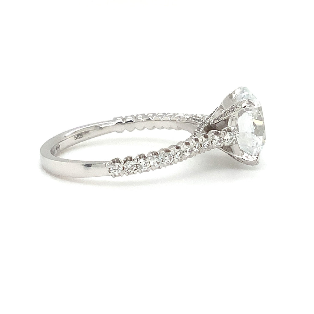 Christopher Designs L'Amour Crisscut® Lab Grown Diamond Ring Fashioned in 14K White Gold - Image 3 of 9