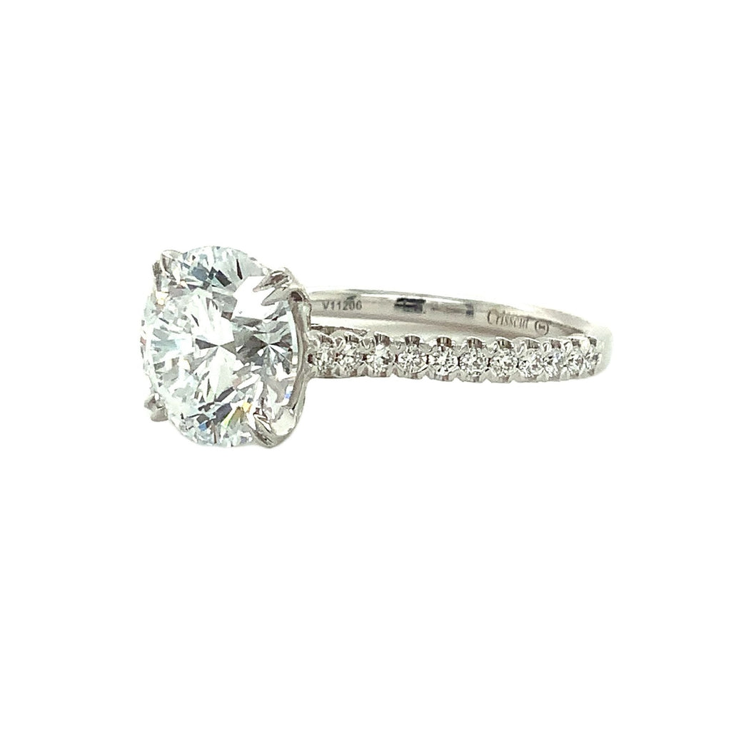Christopher Designs L'Amour Crisscut® Lab Grown Diamond Ring Fashioned in 14K White Gold - Image 4 of 9