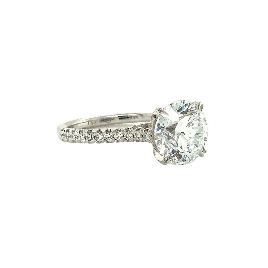 Christopher Designs L'Amour Crisscut® Lab Grown Diamond Ring Fashioned in 14K White Gold - Image 6 of 9