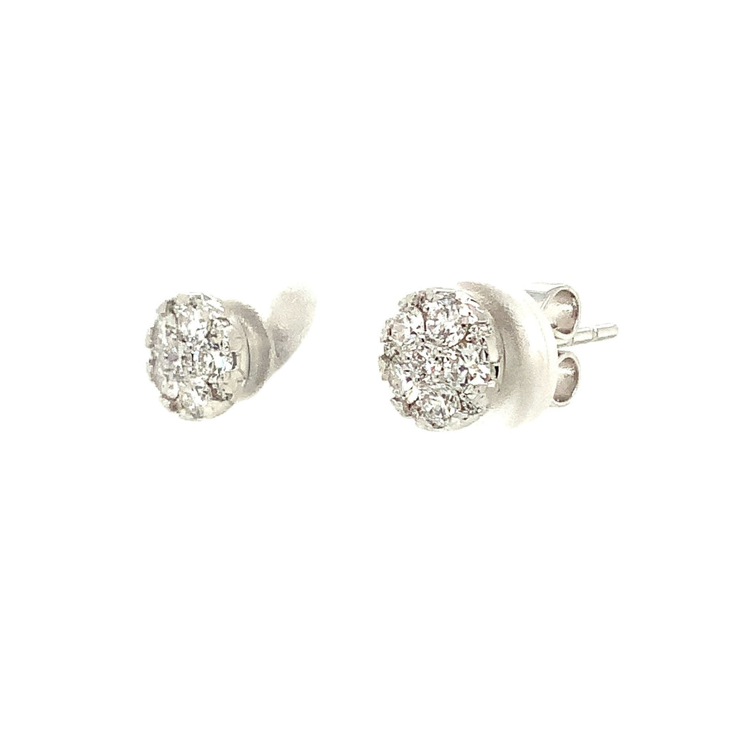 Memoire Harmony Collection Diamond Post Earring Set in 18K White Gold - Image 3 of 4