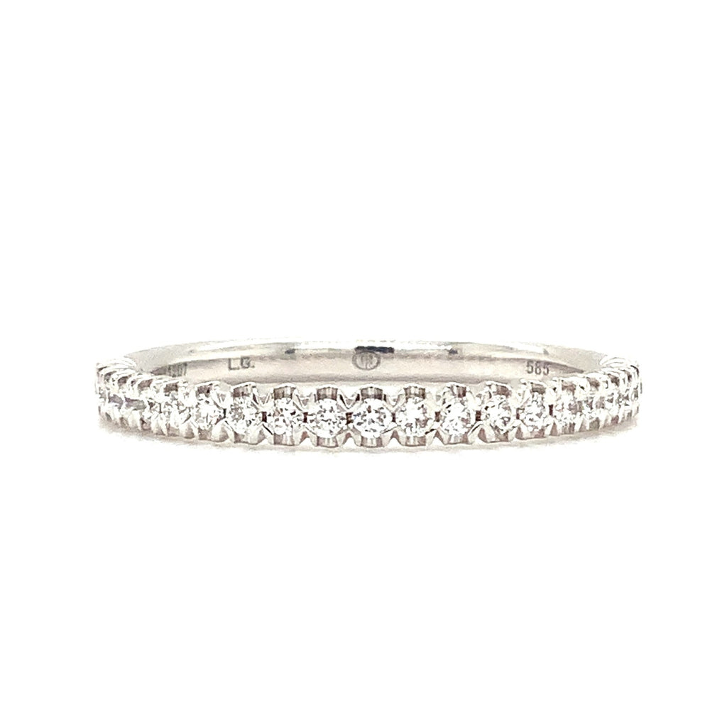 Christopher Designs Crisscut® Stackable Wedding Band 23Lab Grown Round Brilliant Cut Diamonds 0.22 ctw 14K Wh - Image 1 of 4