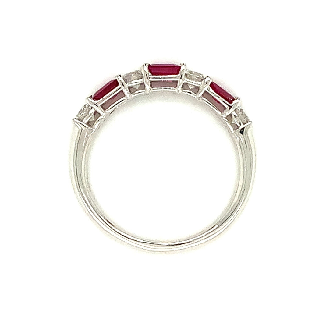 David Kord Burmese Ruby and Diamond Anniversary Band set in 14K White Gold - Image 7 of 7