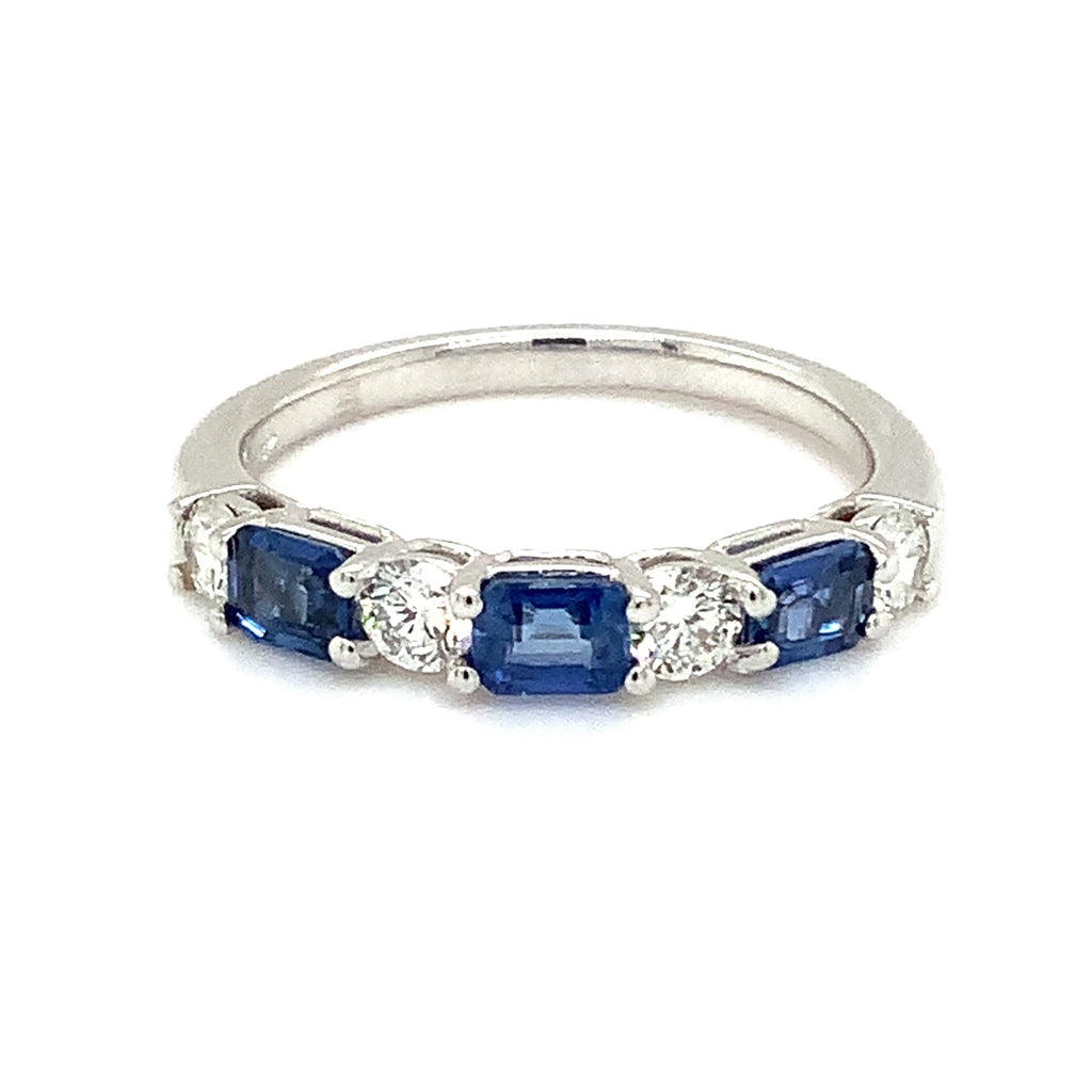 David Kord Sapphire And Diamond Anniversary Band 14K White Gold. - Image 1 of 6