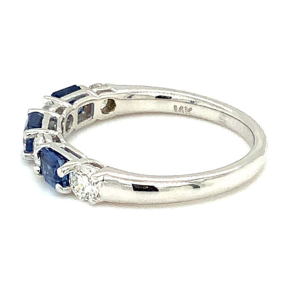 David Kord Sapphire And Diamond Anniversary Band 14K White Gold. - Image 4 of 6