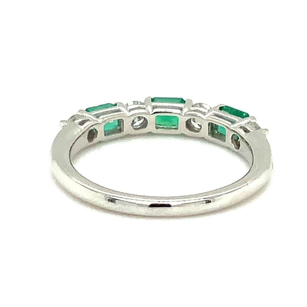 David Kord Emerald and Diamond Anniversary Band set in 14K White Gold - Image 3 of 4