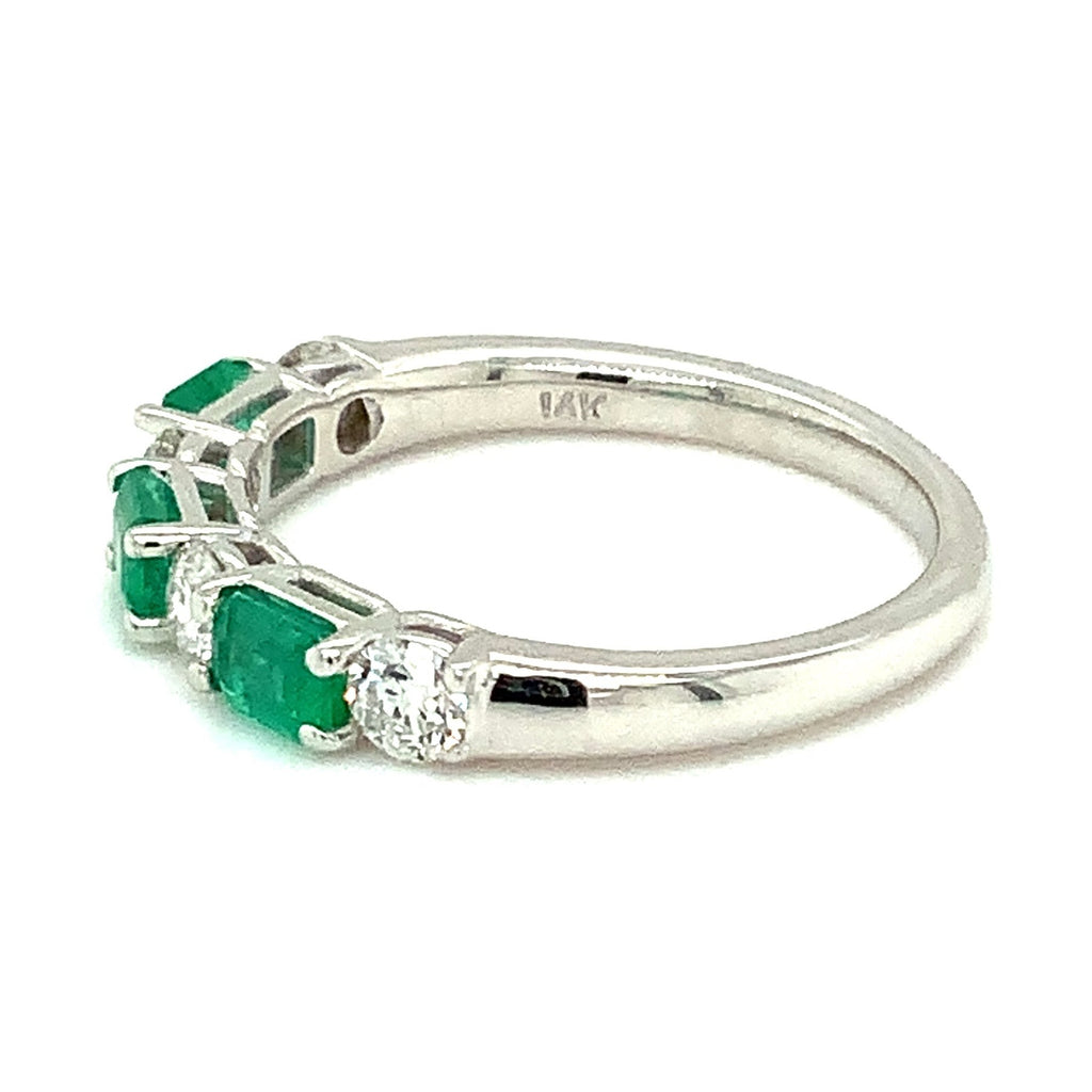 David Kord Emerald and Diamond Anniversary Band set in 14K White Gold - Image 4 of 4