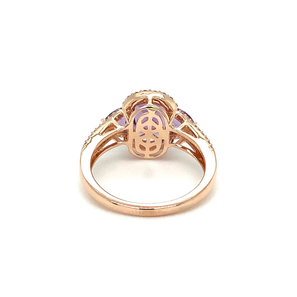 ASBA Collection Amethyst and Diamond Ring Set in 14K Rose Gold - Image 8 of 8
