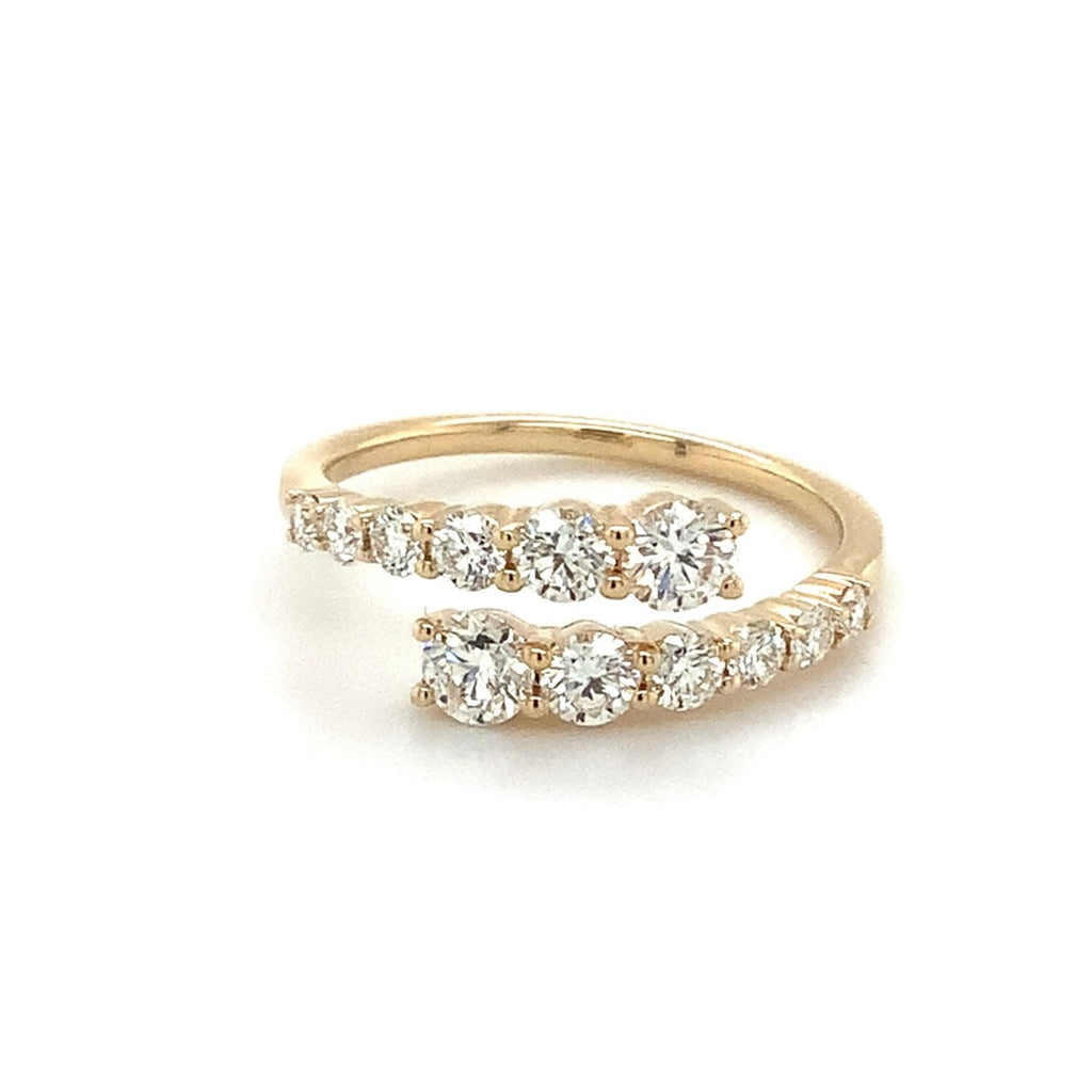 Roman+Jules Graduated Bypass Diamond Ring in 14K Y/G - Image 1 of 4