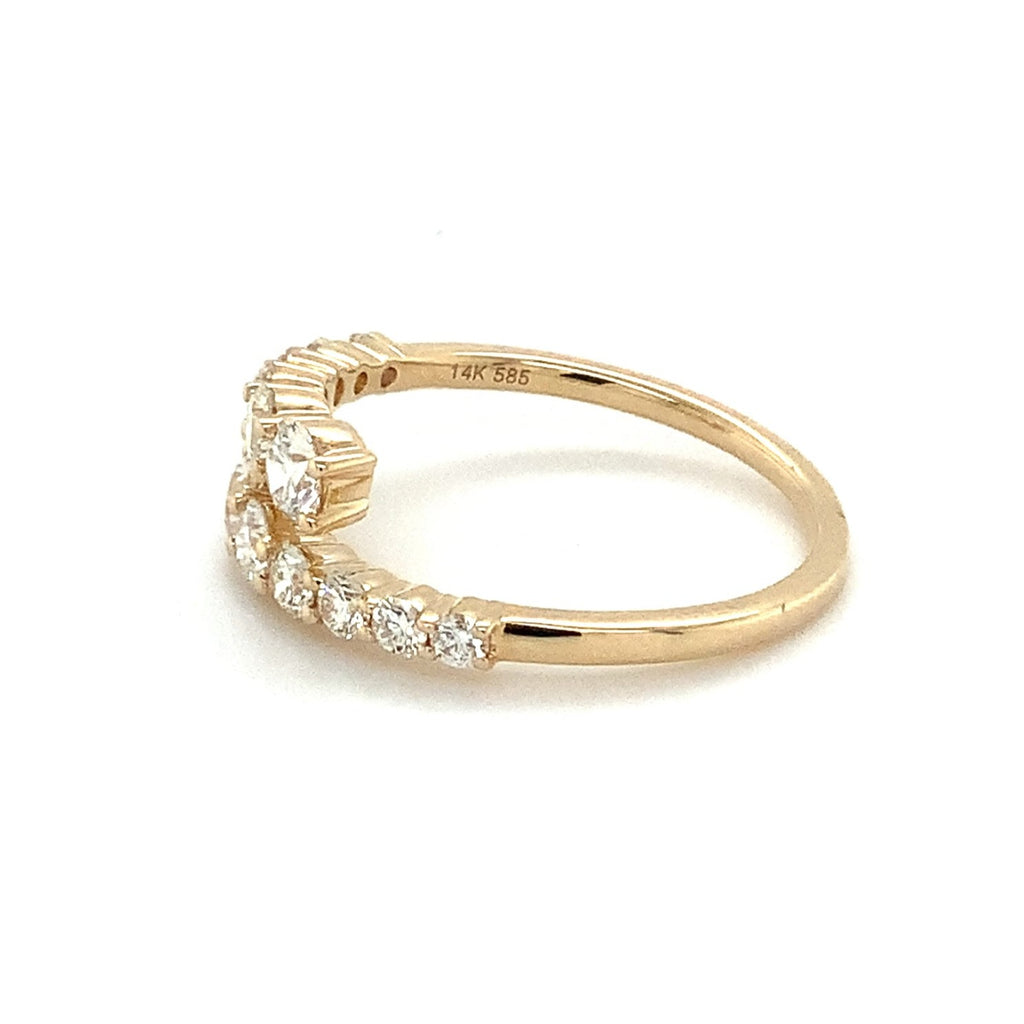 Roman+Jules Graduated Bypass Diamond Ring in 14K Y/G - Image 2 of 4