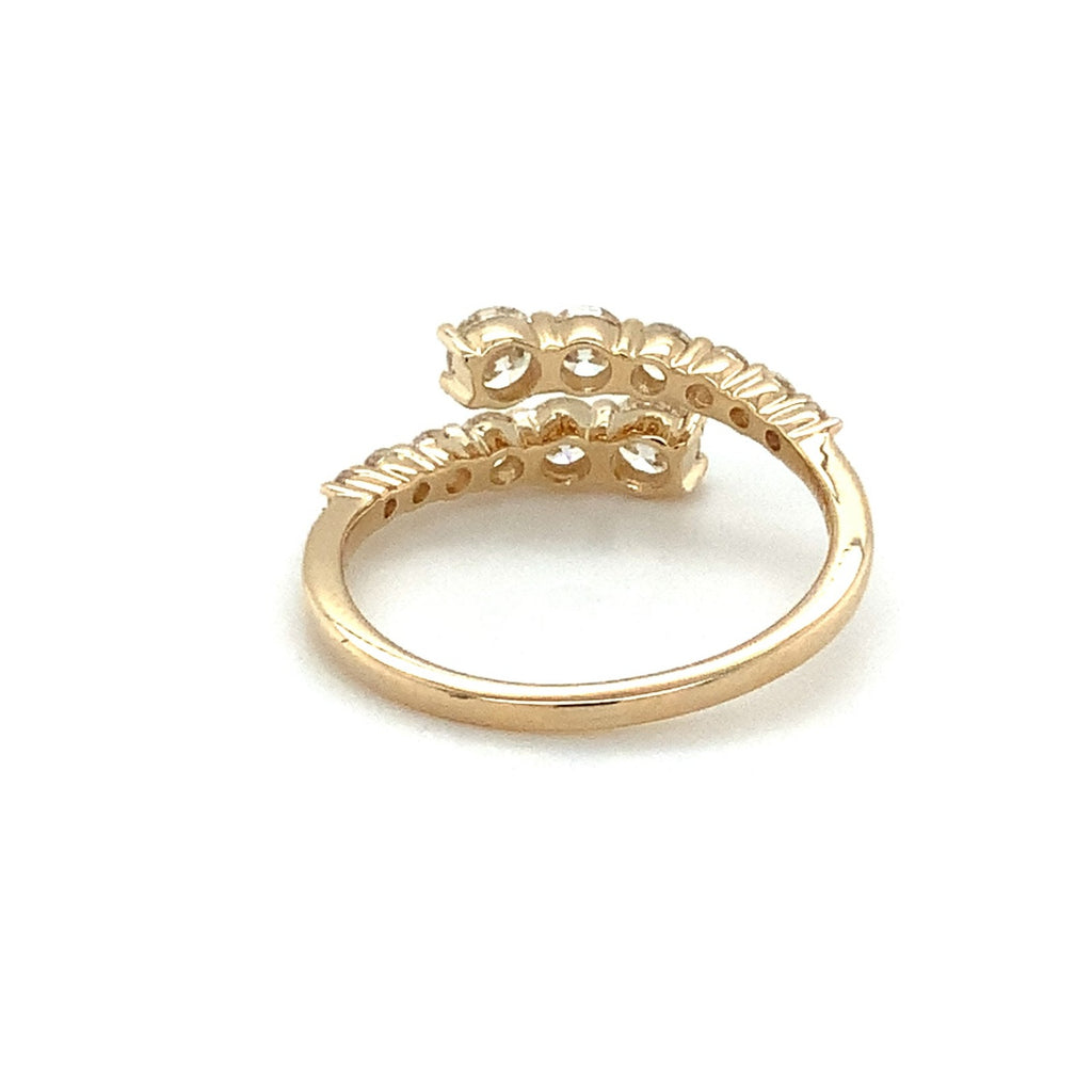 Roman+Jules Graduated Bypass Diamond Ring in 14K Y/G - Image 3 of 4