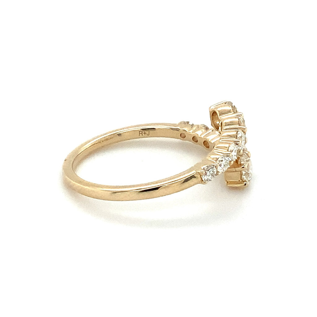 Roman+Jules Graduated Bypass Diamond Ring in 14K Y/G - Image 4 of 4