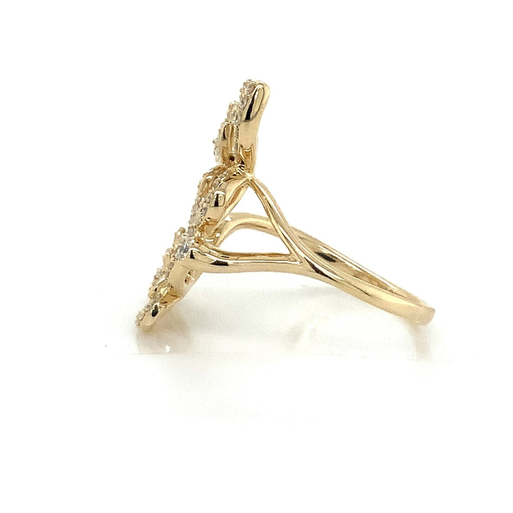 Roman+Jules 2 Butterfly Bypass Right Hand  Diamond Ring Fashioned in 14K Y/G - Image 2 of 7