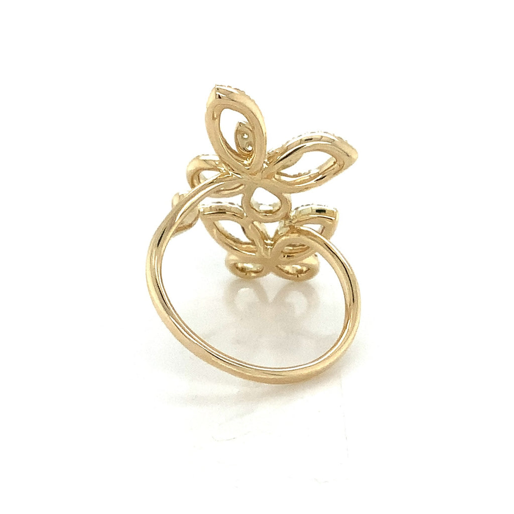 Roman+Jules 2 Butterfly Bypass Right Hand  Diamond Ring Fashioned in 14K Y/G - Image 3 of 7