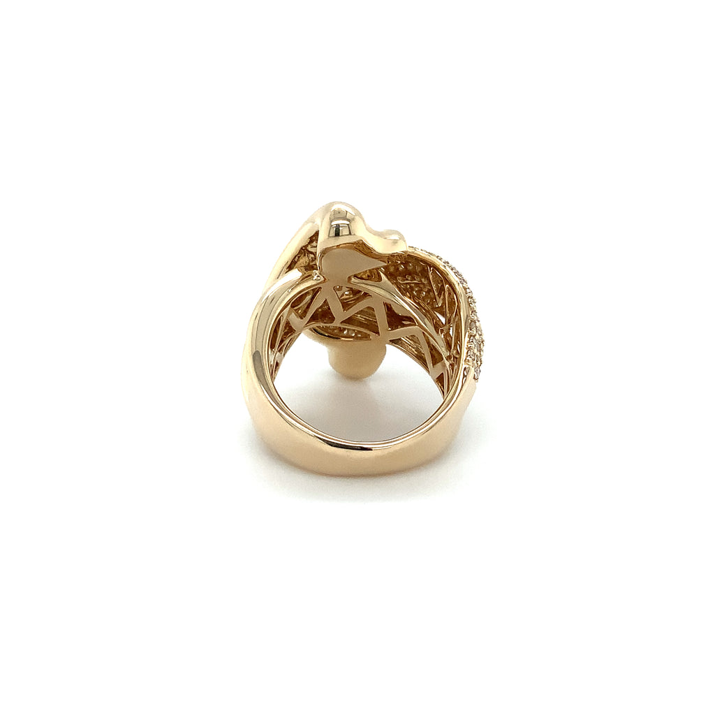 Roman+Jules Pave Diamond Bypass Right Hand Ring fashioned in 14K Yellow Gold - Image 3 of 4