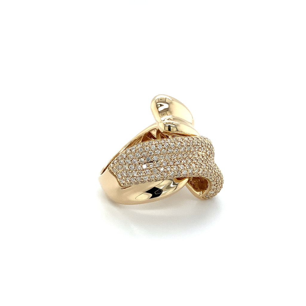 Roman+Jules Pave Diamond Bypass Right Hand Ring fashioned in 14K Yellow Gold - Image 4 of 4