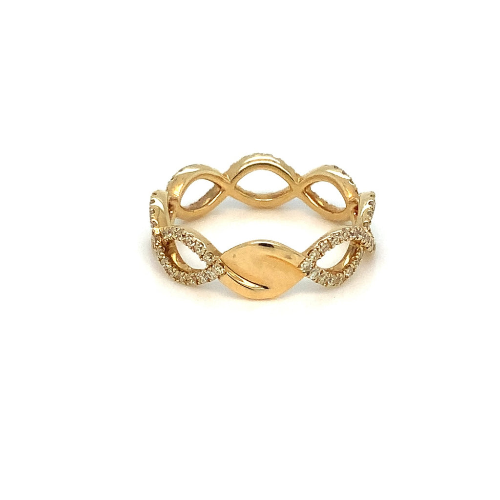 Roman+Jules 2 Row Open woven intertwined Design, Fancy Yellow Diamond Ring set in 18K Yellow Gold - Image 5 of 7