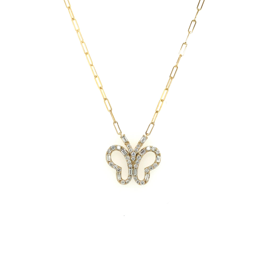Roman+Jules Butterfly Diamond Necklace Fashioned in 14K Yellow Gold - Image 2 of 5