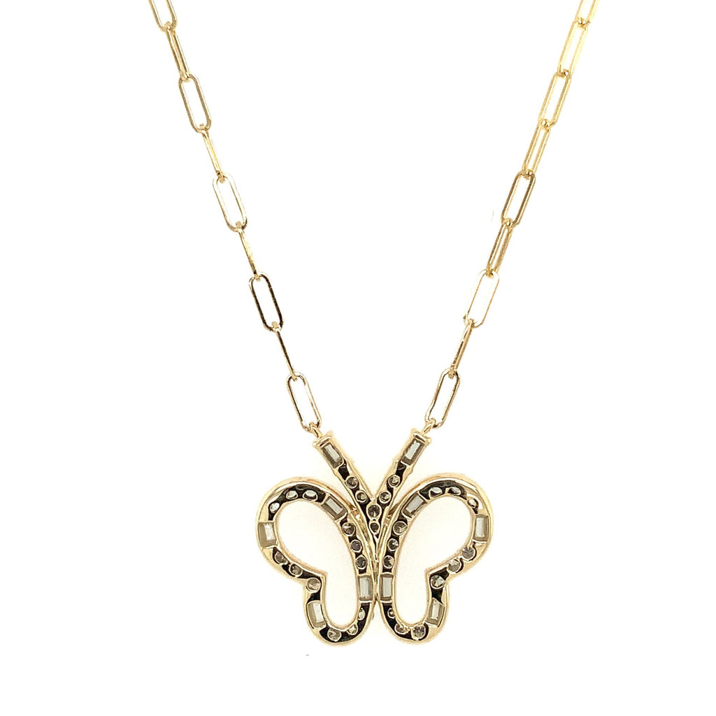 Roman+Jules Butterfly Diamond Necklace Fashioned in 14K Yellow Gold - Image 3 of 5