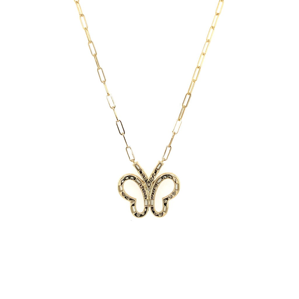 Roman+Jules Butterfly Diamond Necklace Fashioned in 14K Yellow Gold - Image 4 of 5