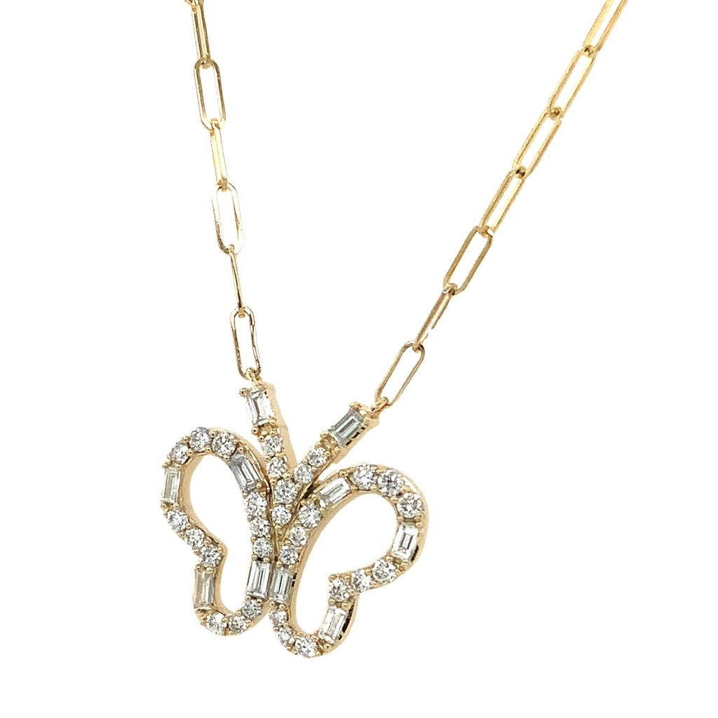 Roman+Jules Butterfly Diamond Necklace Fashioned in 14K Yellow Gold - Image 1 of 5