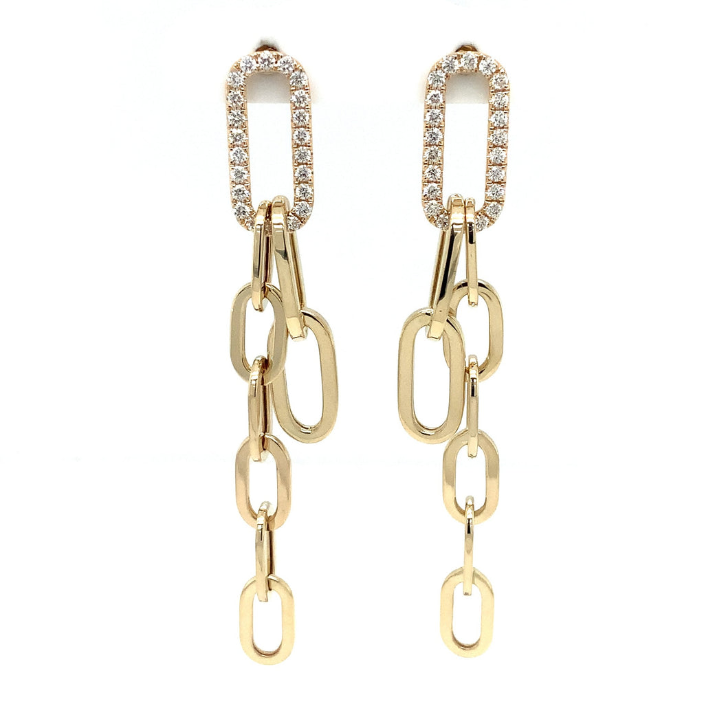 Roman+Jules Paperclip Diamond and Gold Earring set in 14K Yellow Gold - Image 1 of 5