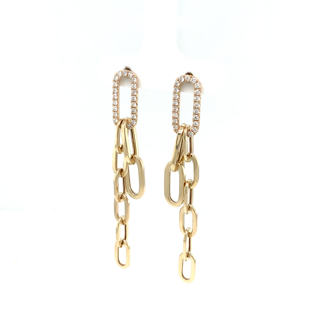 Roman+Jules Paperclip Diamond and Gold Earring set in 14K Yellow Gold - Image 2 of 5