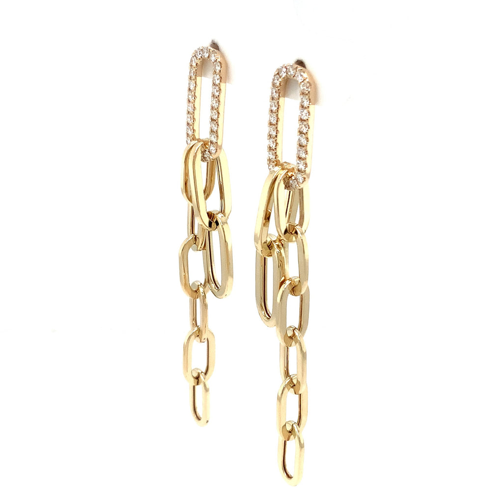 Roman+Jules Paperclip Diamond and Gold Earring set in 14K Yellow Gold - Image 3 of 5