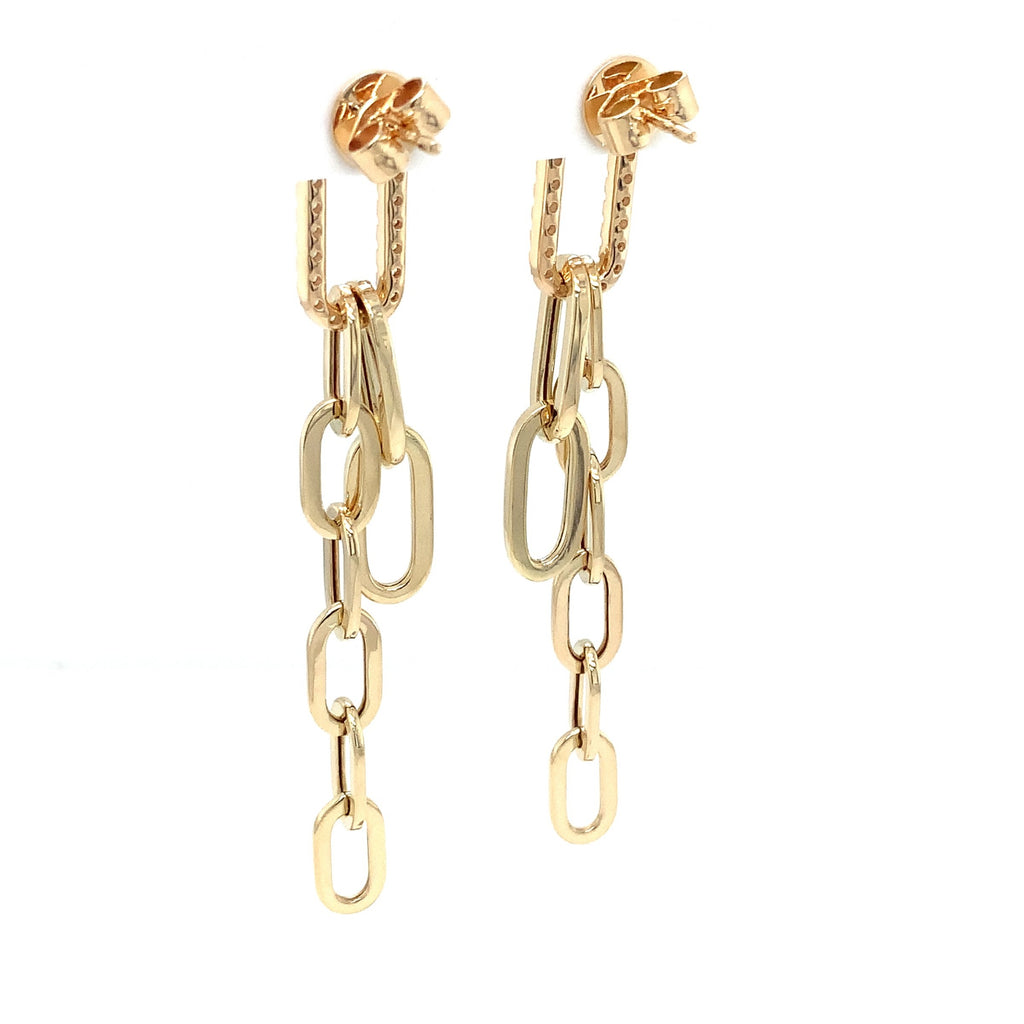 Roman+Jules Paperclip Diamond and Gold Earring set in 14K Yellow Gold - Image 4 of 5