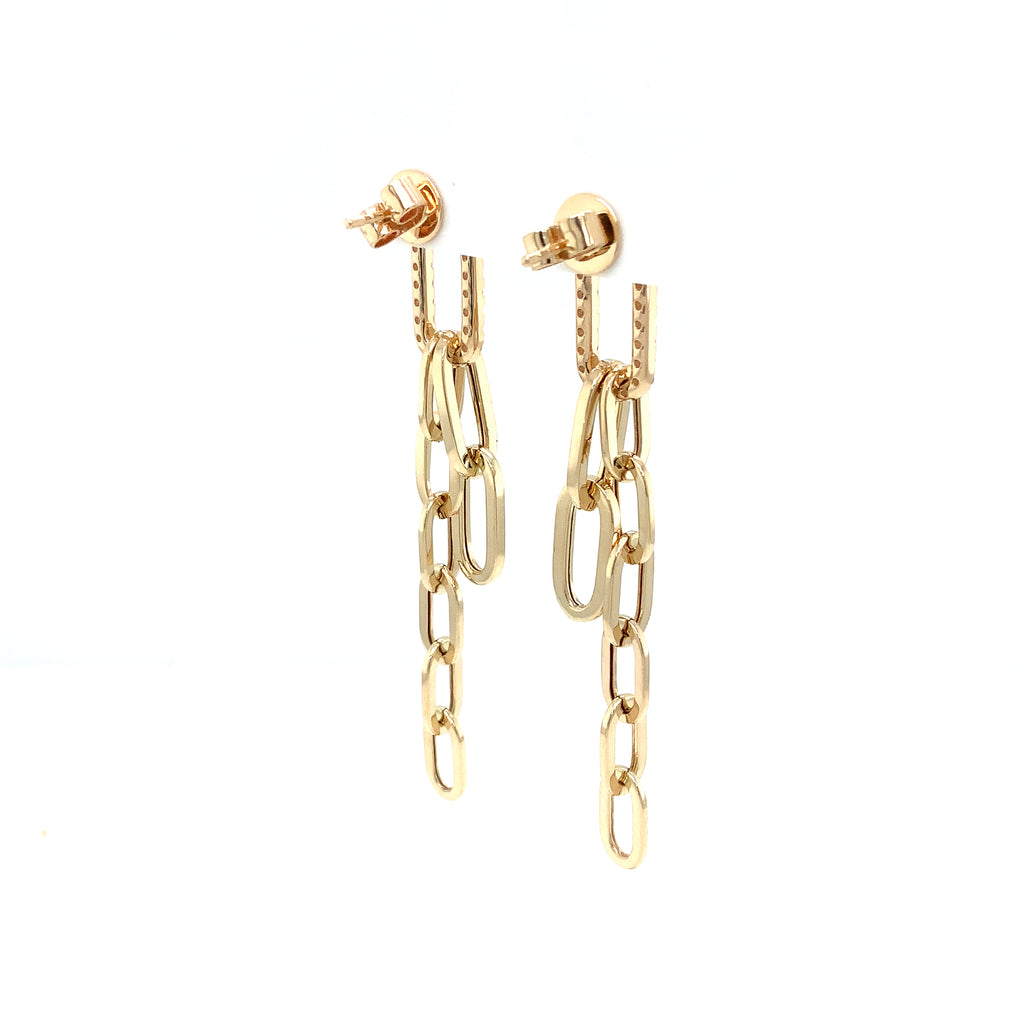 Roman+Jules Paperclip Diamond and Gold Earring set in 14K Yellow Gold - Image 5 of 5