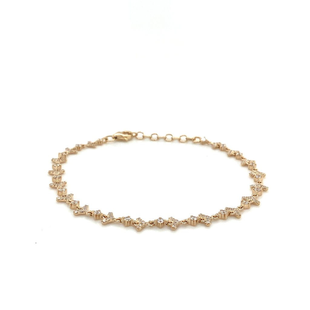 Roman+Jules Diamond Petite Link Bracelet set in 14K Yellow Gold - Image 2 of 4