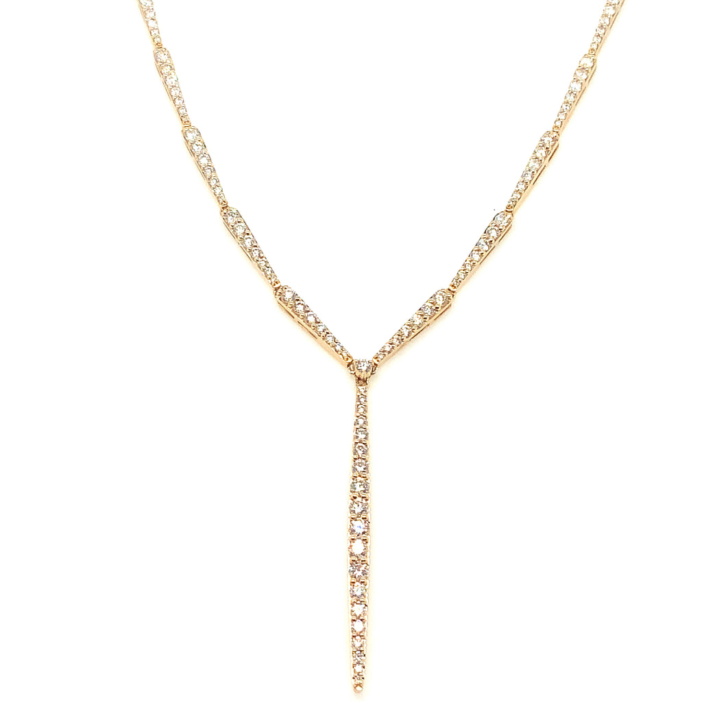 Roman+Jules Elegant Lariat Style Link Diamond Necklace set in 14K Yellow Gold - Image 3 of 8