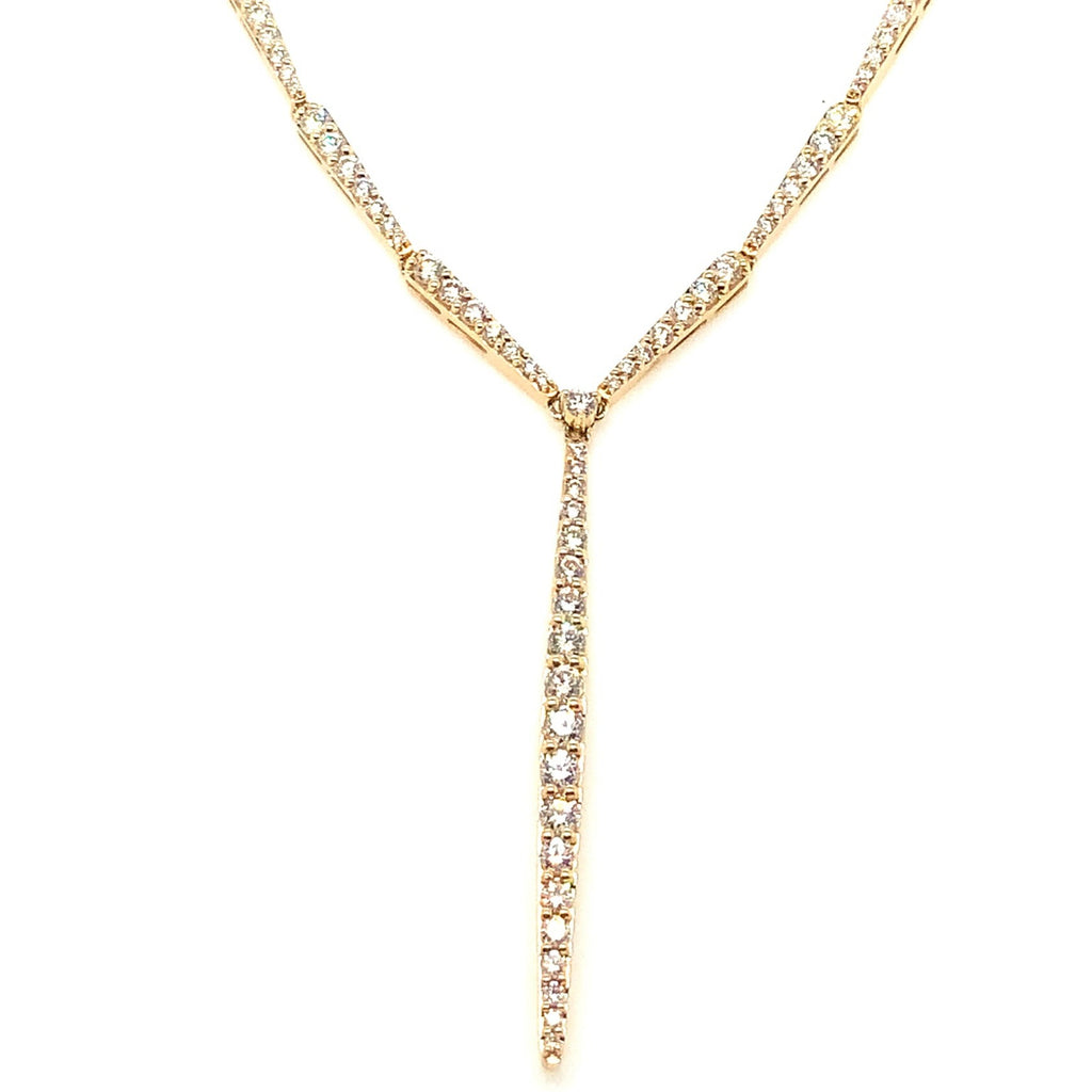 Roman+Jules Elegant Lariat Style Link Diamond Necklace set in 14K Yellow Gold - Image 5 of 8