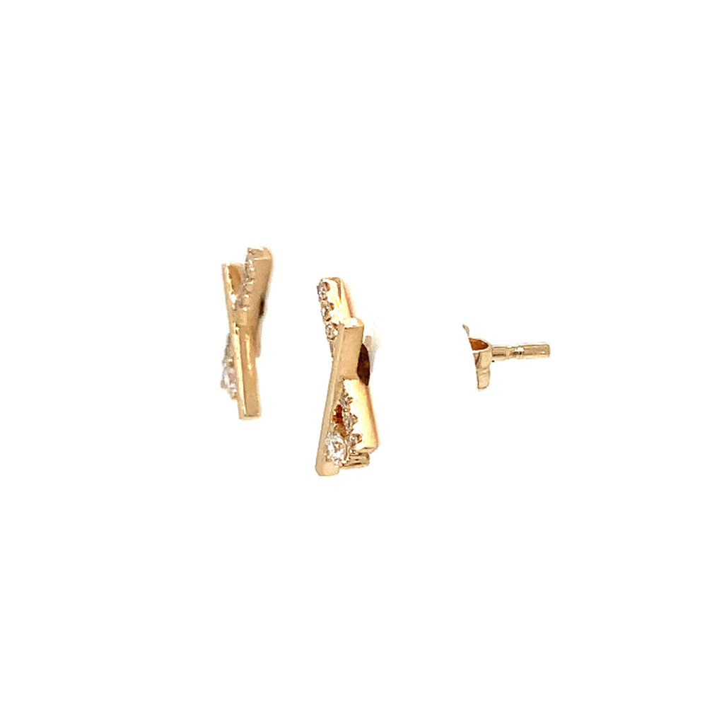Roman+Jules Cress cross Pavé Diamond Earring in 14K Yellow Gold - Image 2 of 7