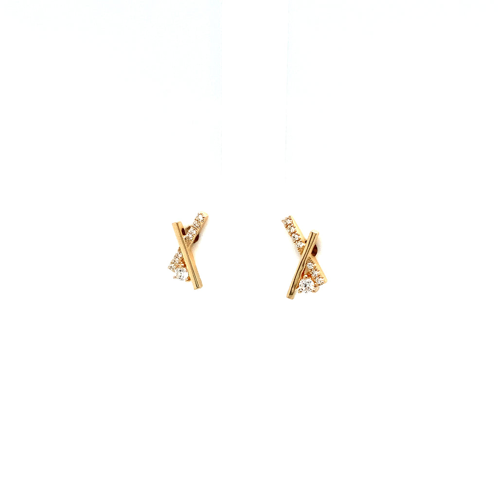 Roman+Jules Cress cross Pavé Diamond Earring in 14K Yellow Gold - Image 3 of 7