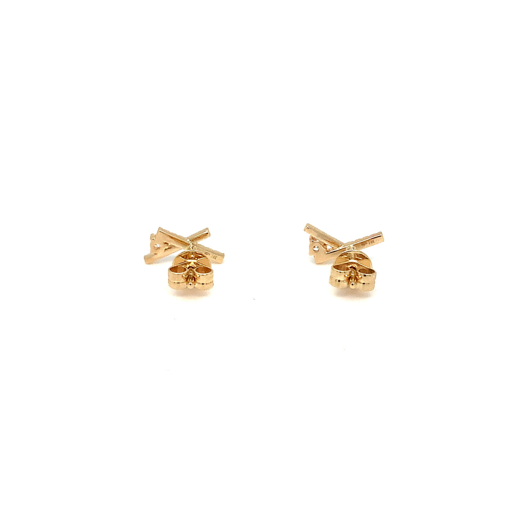 Roman+Jules Cress cross Pavé Diamond Earring in 14K Yellow Gold - Image 7 of 7