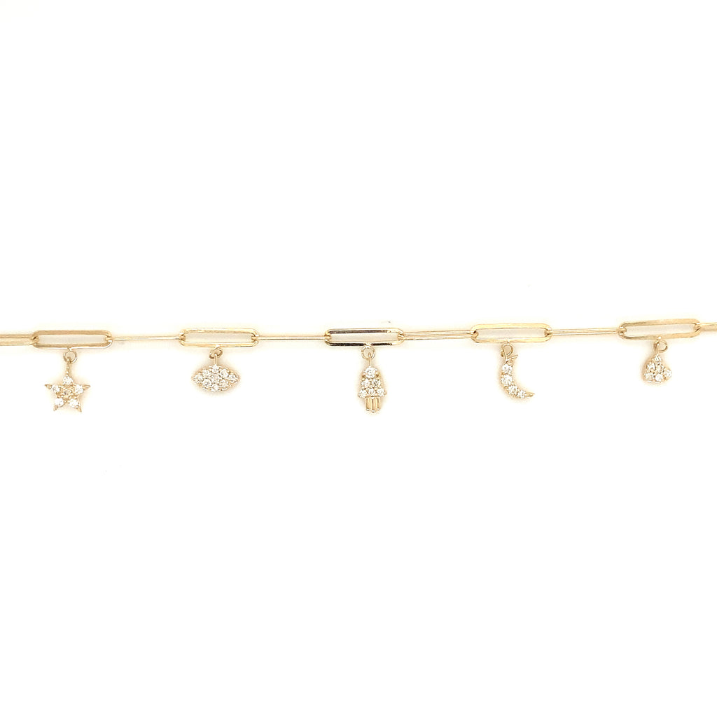 Roman+Jules Paperclip Diamond Charm Bracelet in 14K Yellow Gold - Image 5 of 5