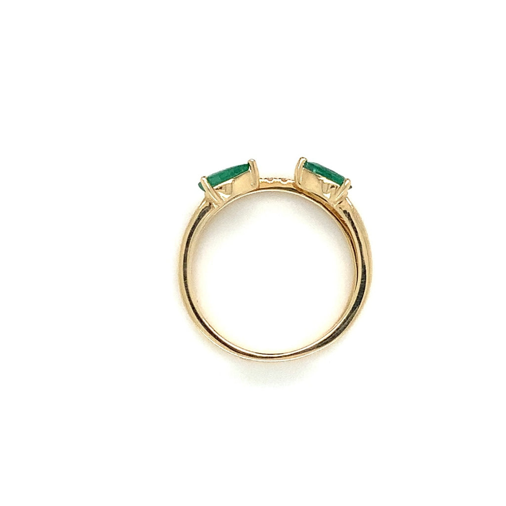 Roman+Jules Emeralds and Diamond Right hand Ring set in 14K Yellow Gold - Image 7 of 7