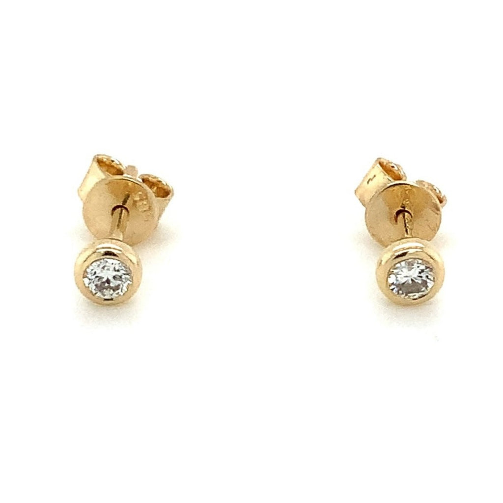 Roman+Jules  Bezel set Diamond Studs Earring set in 14K Yellow Gold - Image 1 of 4