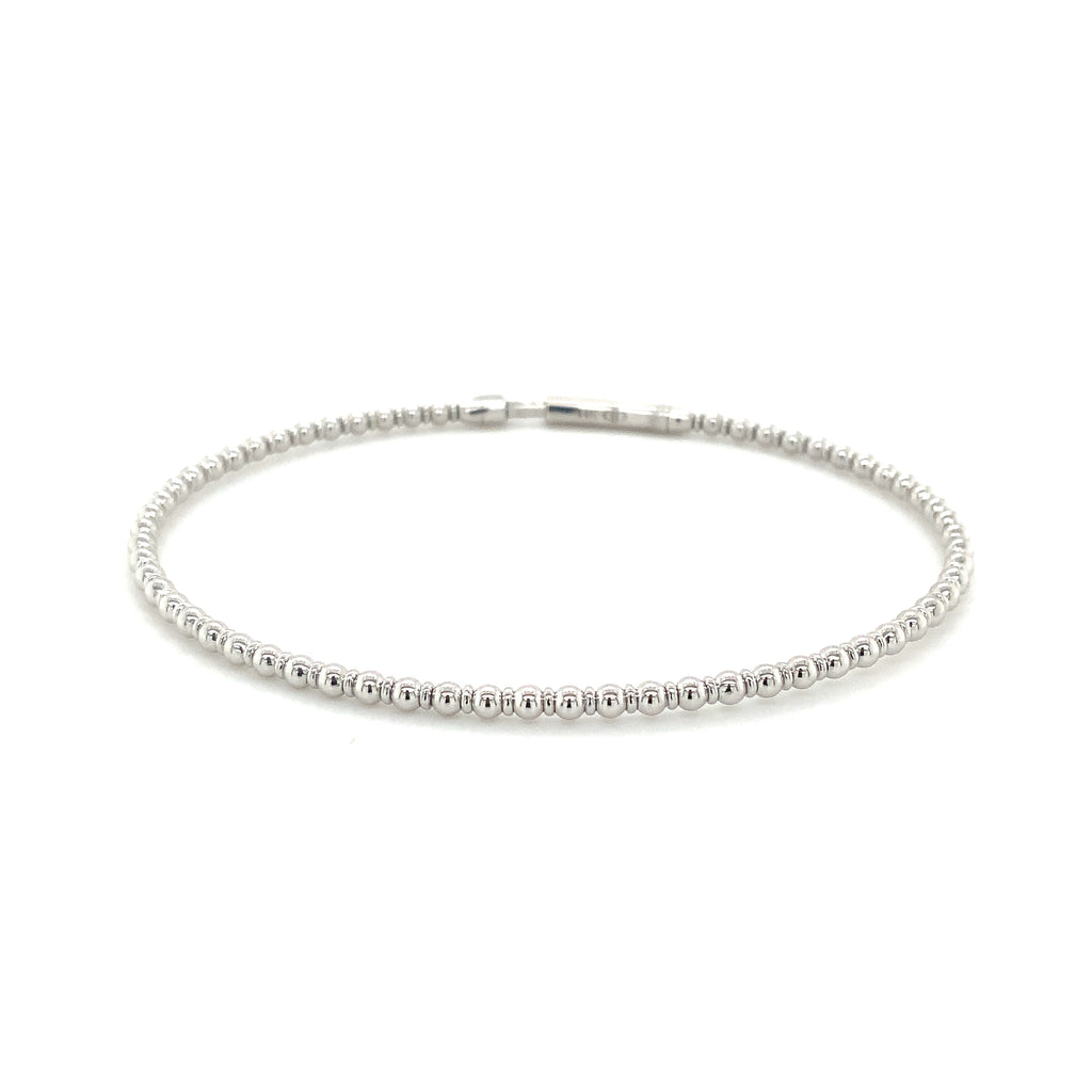 Flexi Stackable Bead Design 14K White Gold Bracelet - Image 7 of 7