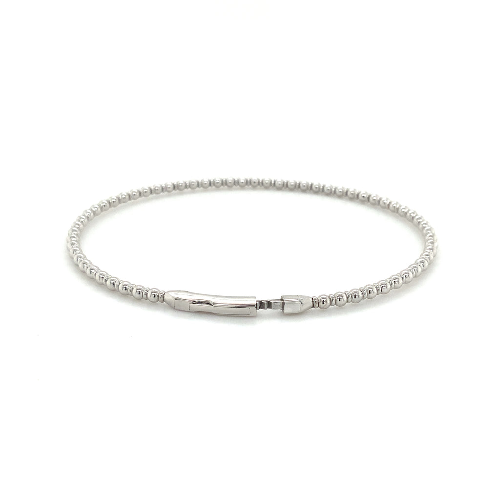 Flexi Stackable Bead Design 14K White Gold Bracelet - Image 1 of 7