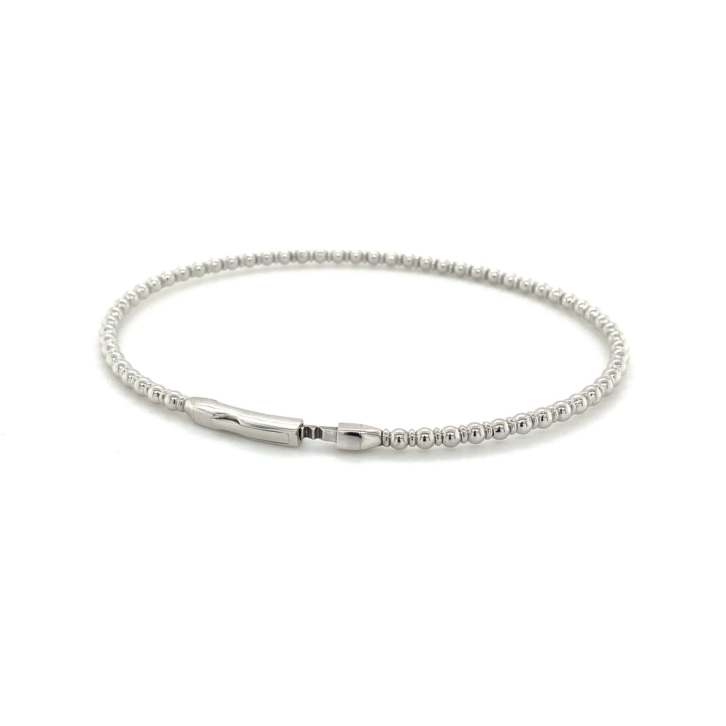 Flexi Stackable Bead Design 14K White Gold Bracelet - Image 2 of 7
