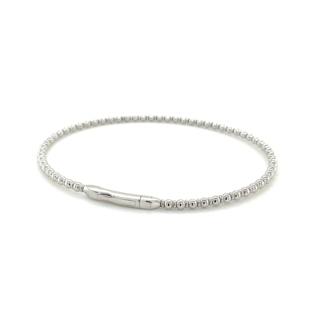 Flexi Stackable Bead Design 14K White Gold Bracelet - Image 3 of 7