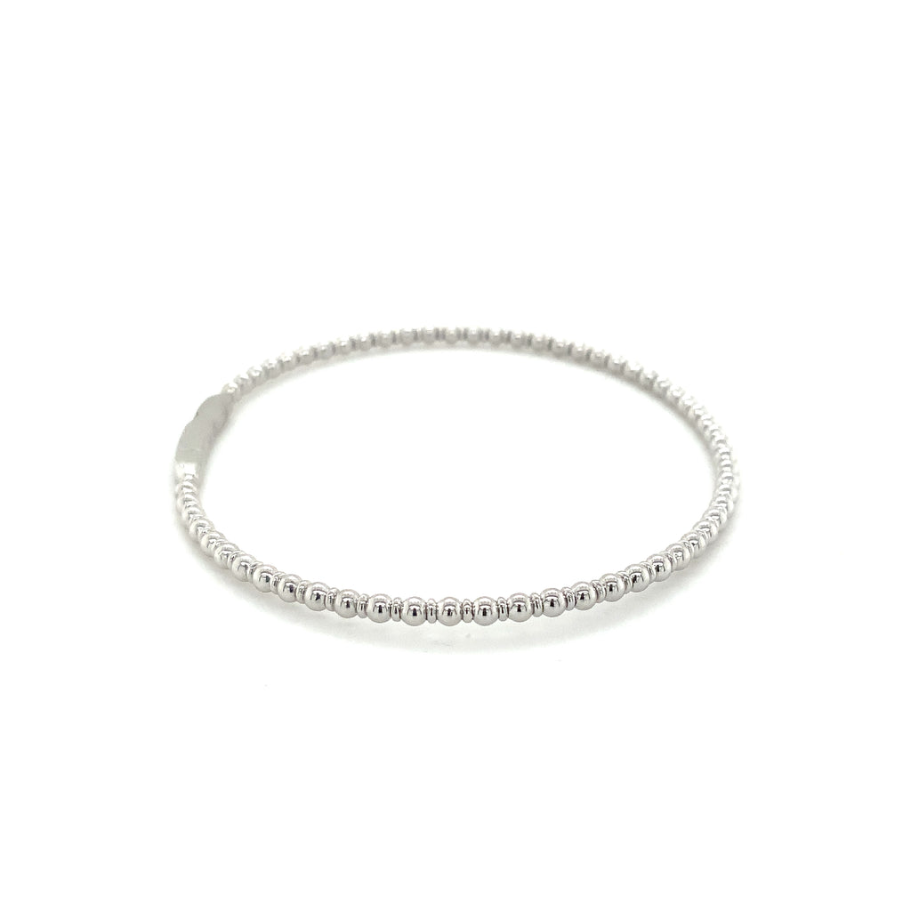Flexi Stackable Bead Design 14K White Gold Bracelet - Image 4 of 7