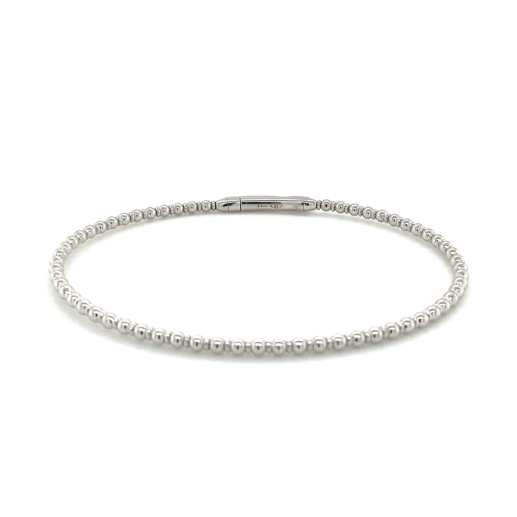 Flexi Stackable Bead Design 14K White Gold Bracelet - Image 5 of 7