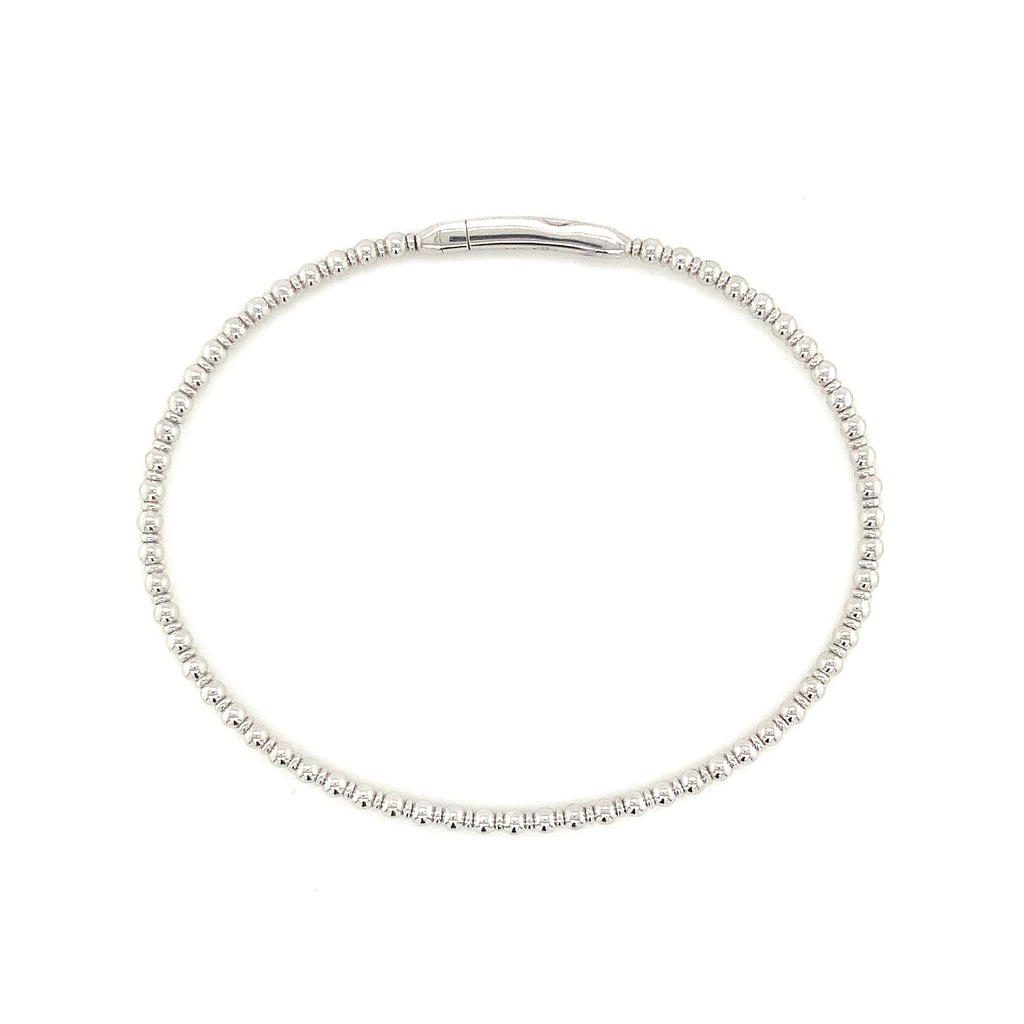 Flexi Stackable Bead Design 14K White Gold Bracelet - Image 6 of 7