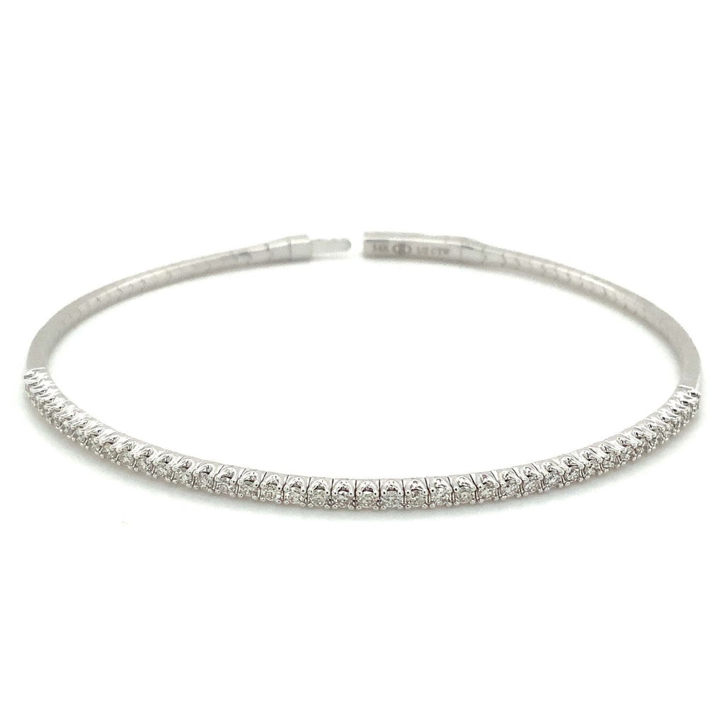 Flexi Single Row Round Brilliant Cut Diamond Tennis Bracelet 0.50 carats t.w. Set in 14K White Gold. - Image 3 of 7