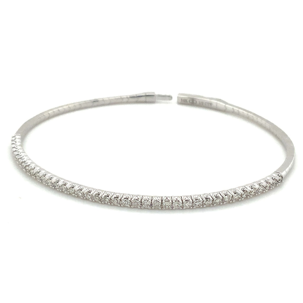 Flexi Single Row Round Brilliant Cut Diamond Tennis Bracelet 0.50 carats t.w. Set in 14K White Gold. - Image 1 of 7