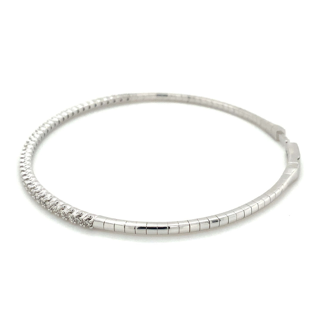 Flexi Single Row Round Brilliant Cut Diamond Tennis Bracelet 0.50 carats t.w. Set in 14K White Gold. - Image 2 of 7